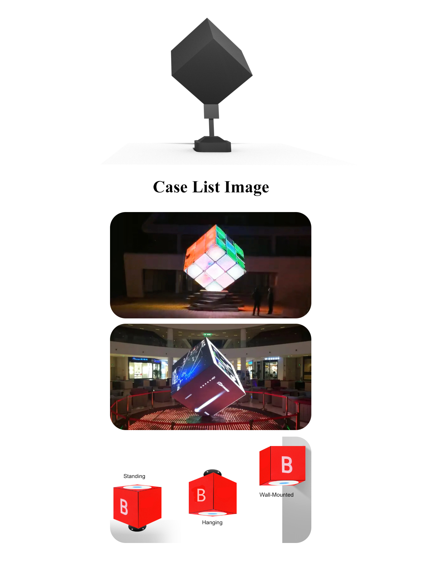 4800*4800 Indoor Rotating Cube LED Screen Display Outdoor Advertising ...