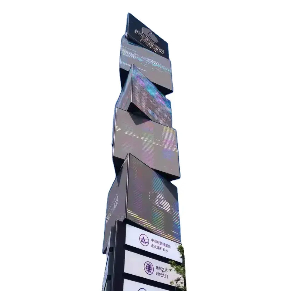 Shop Sign Full Color LED Screen Display Advertising Cube Screen Outdoor ...